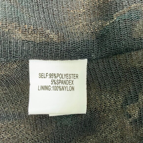 New Kay Unger Tiered Ruffle Mesh Leopard Pattern Sleeveless Dress Large - Picture 14 of 16